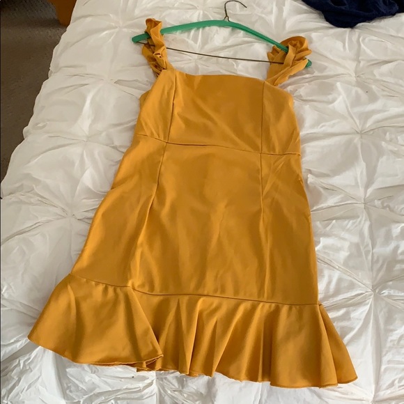 mustard colored dress